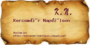 Kercsmár Napóleon névjegykártya